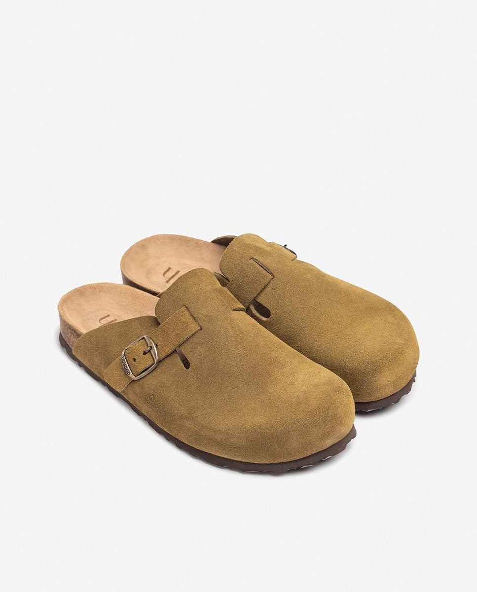 Yokono 599 zoccoli donna verde pelle imbottiti