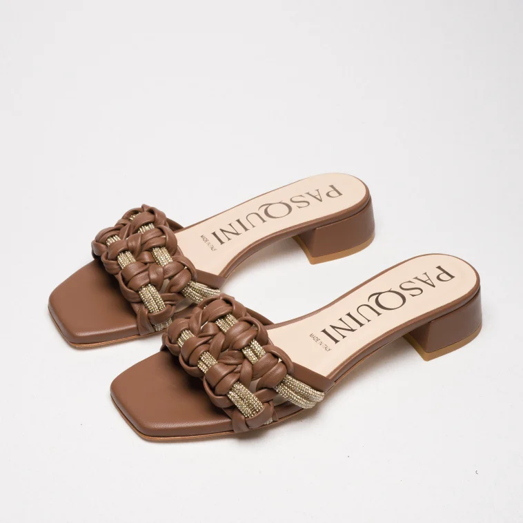 Pasquini Calzature Mia sabot marrone tacco 3,5 cm