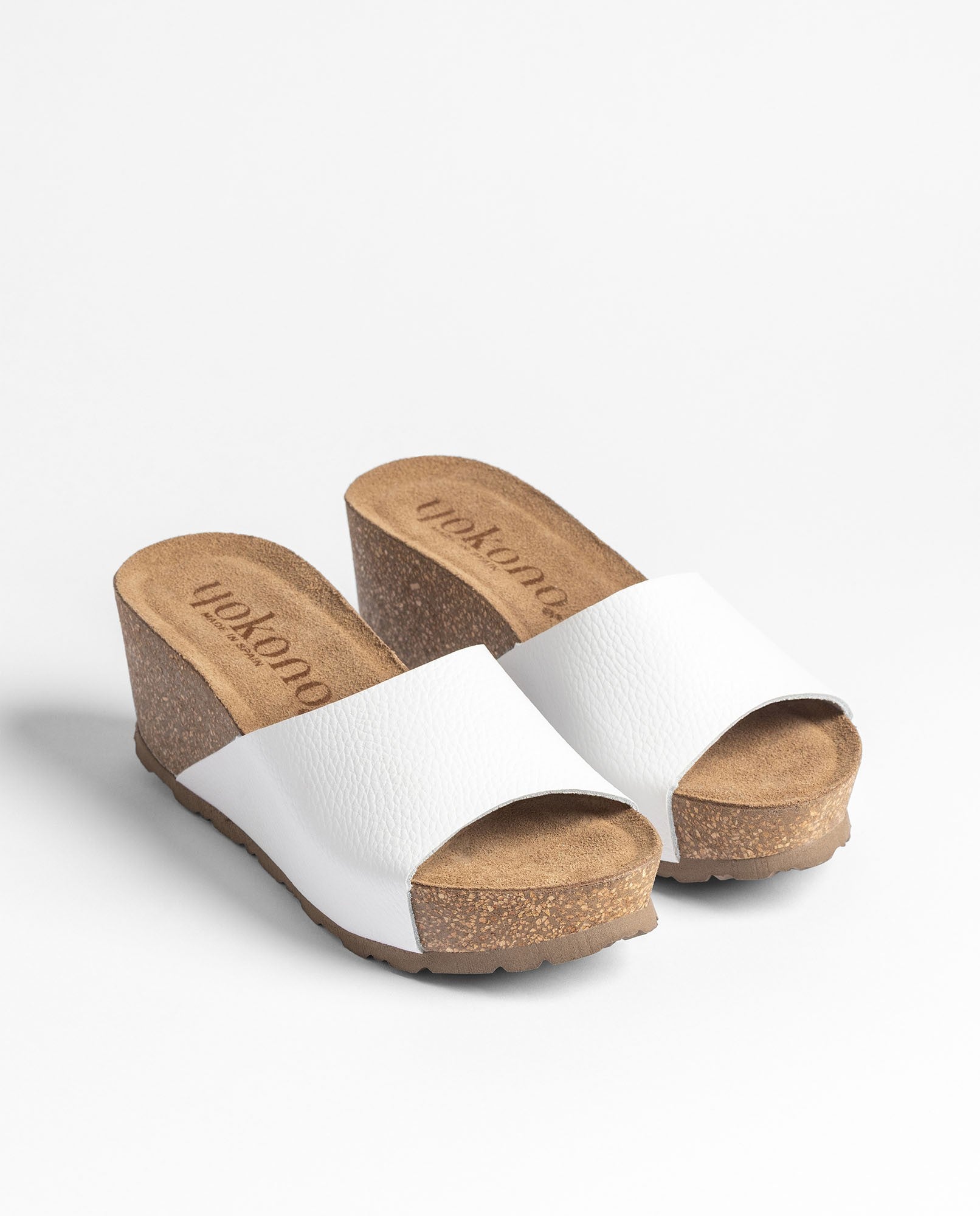 Yokono Bari 265 sandalo zeppa donna bianco in pelle