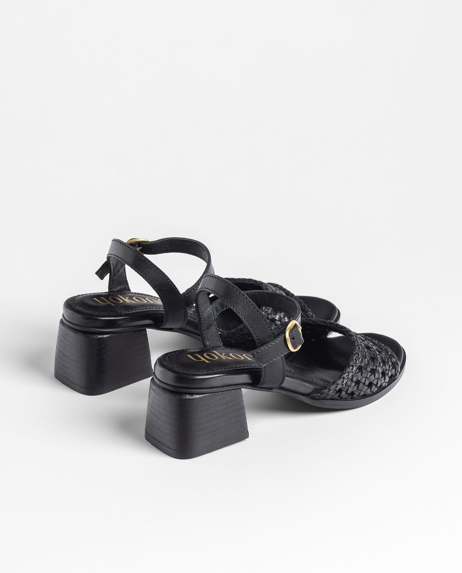 Yokono Goli 253 sandali con tacco donna neri pelle