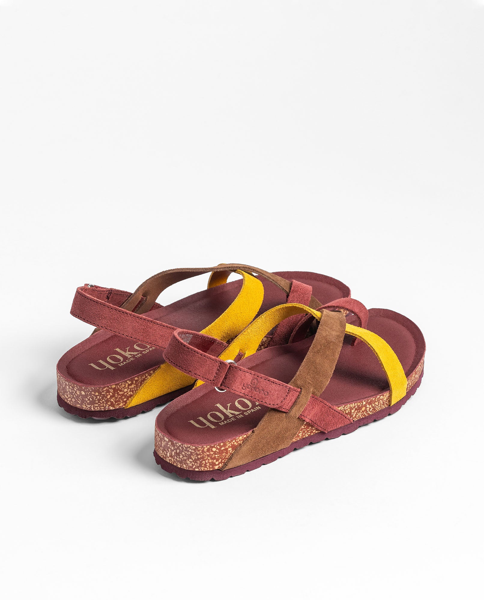 Yokono ONLY-718 sandali bassi donna bordeaux velcro