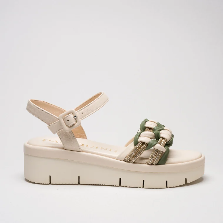 Pasquini Cloe sandalo basso beige verde 4,5 cm