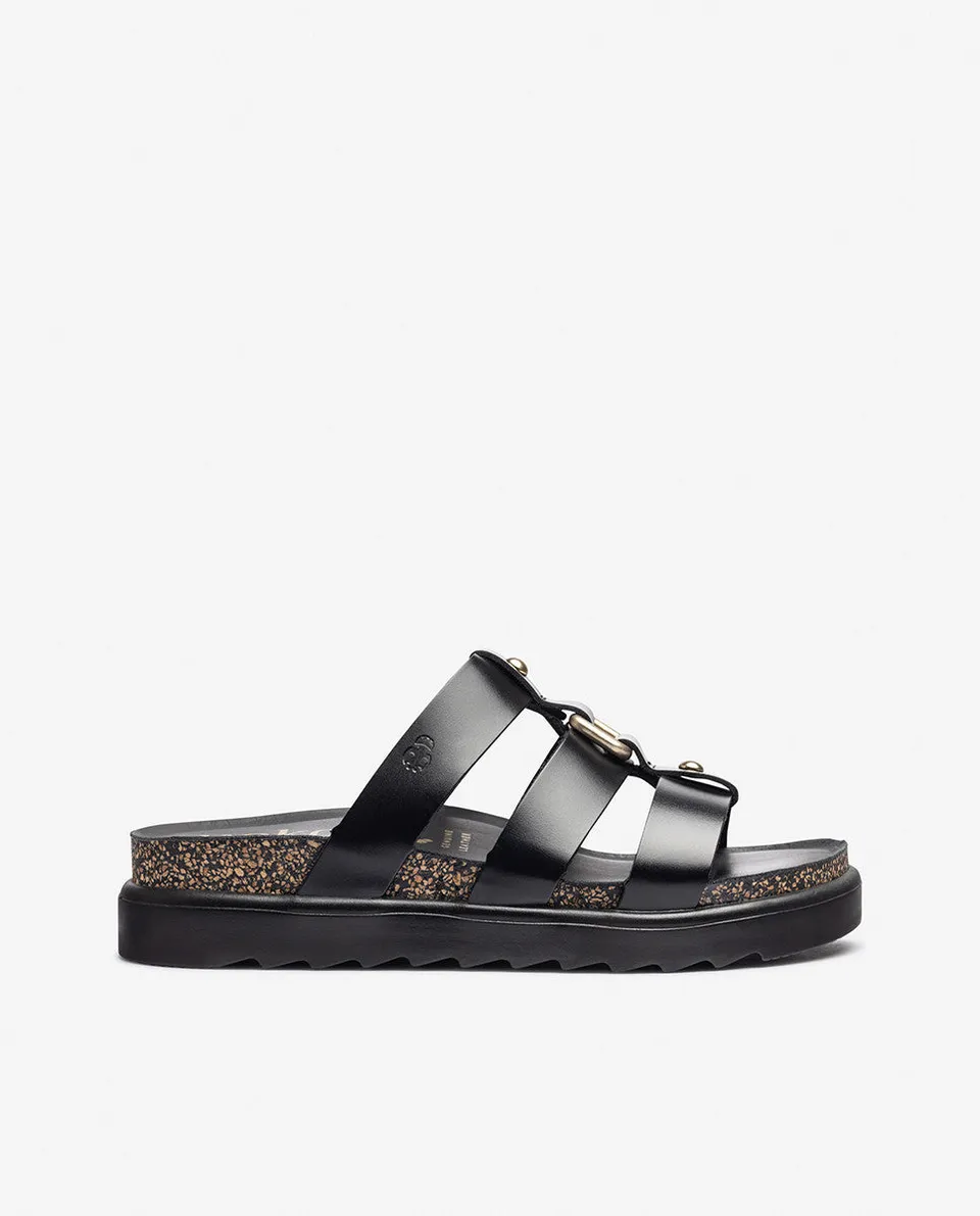 Yokono Tunez 256 sandali con plateau neri scamosciati