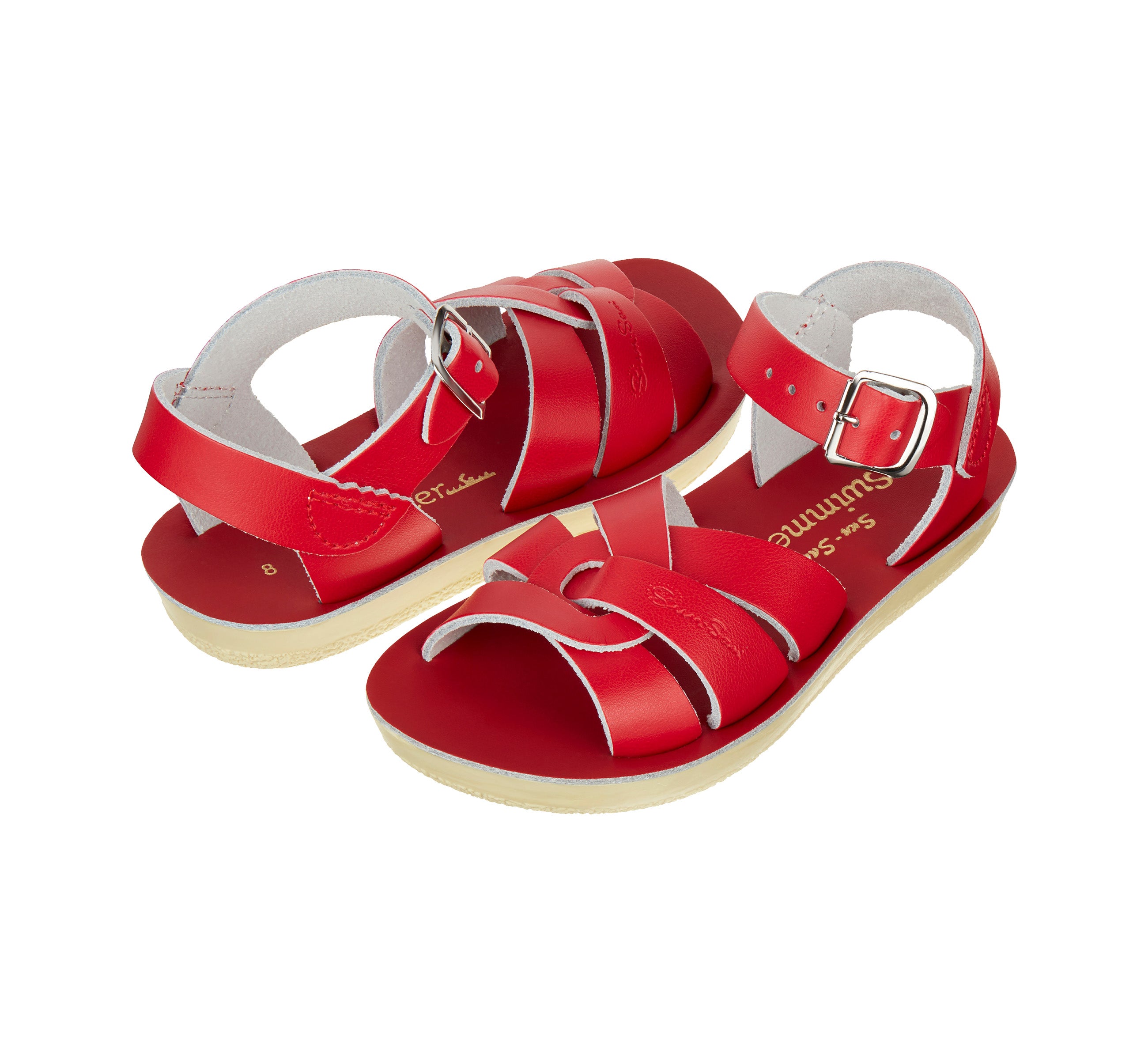 Salt-Water Swimmer sandali bimbo rossi in cuoio