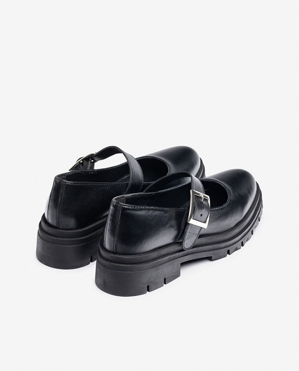 Yokono Cham-006 scarpe basse nere con fibbia