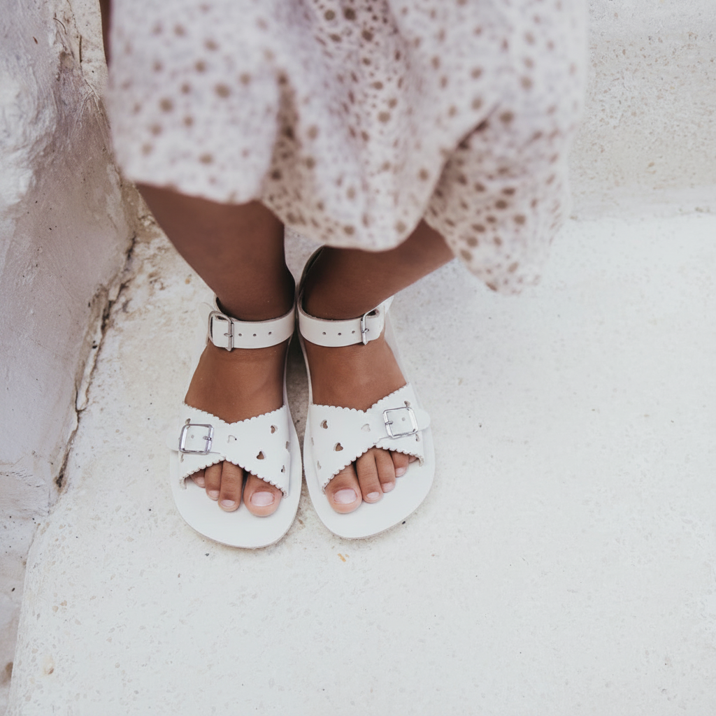 Salt-Water Sweetheart sandali bimba bianco cuoio