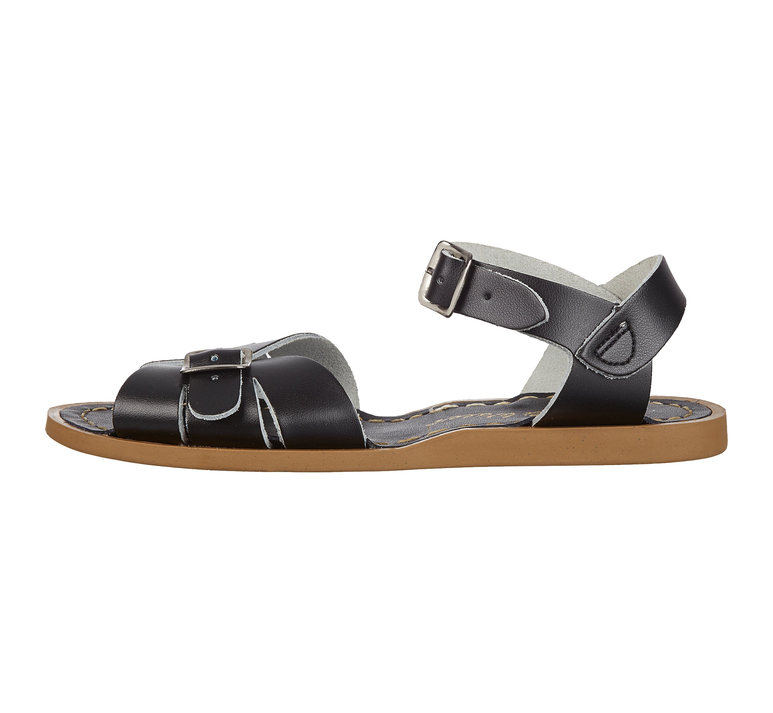 Salt-Water Classic sandali donna neri in cuoio