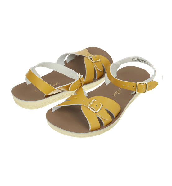 Salt-Water Boardwalk sandali donna senape in cuoio