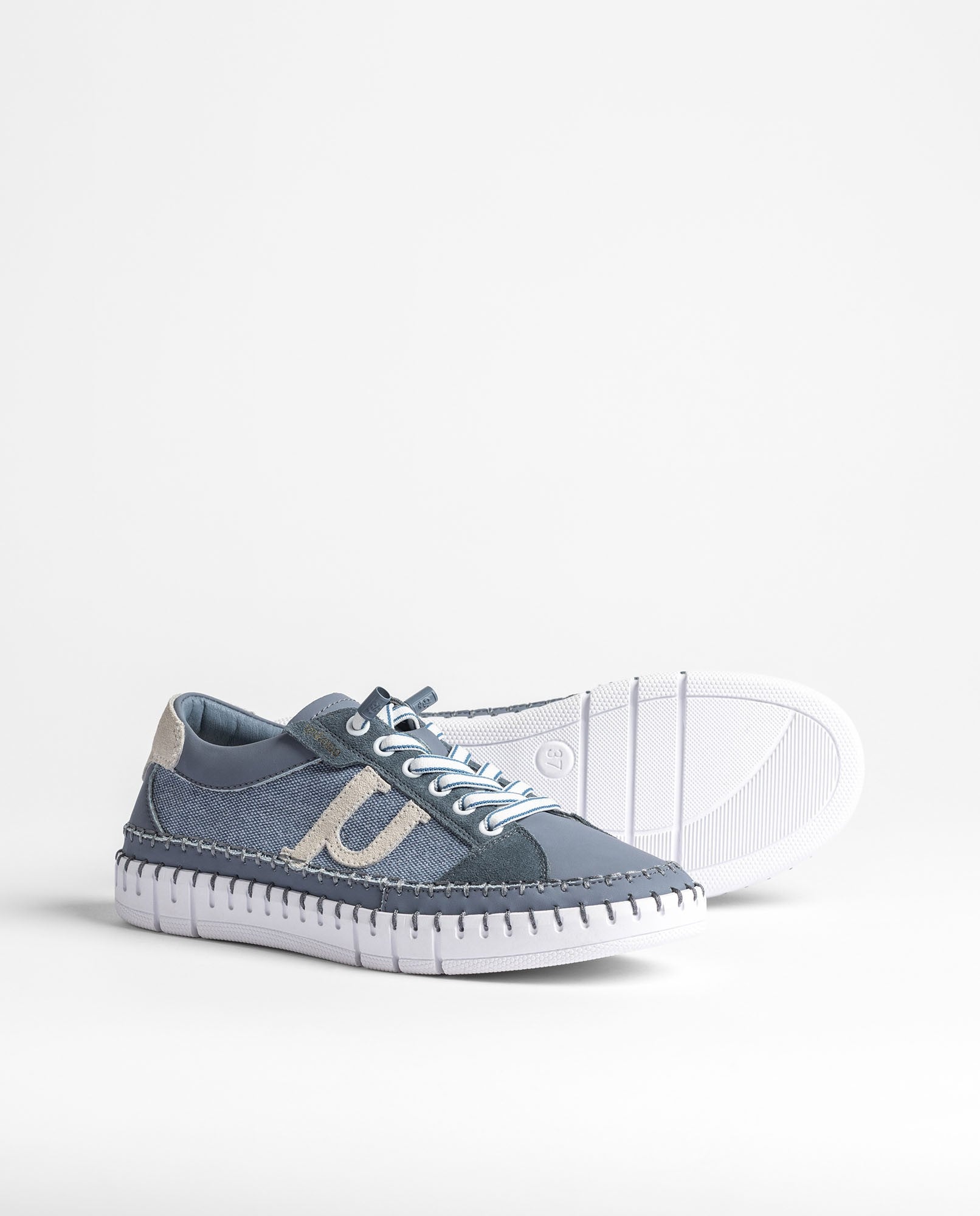 Yokono Flow 101 sneakers blu pelle tessuto traspirante