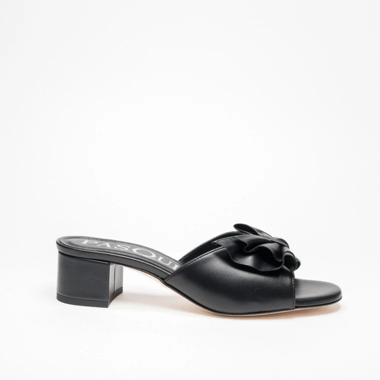 Pasquini Vicky sabot nero con fiocco tacco 4 cm