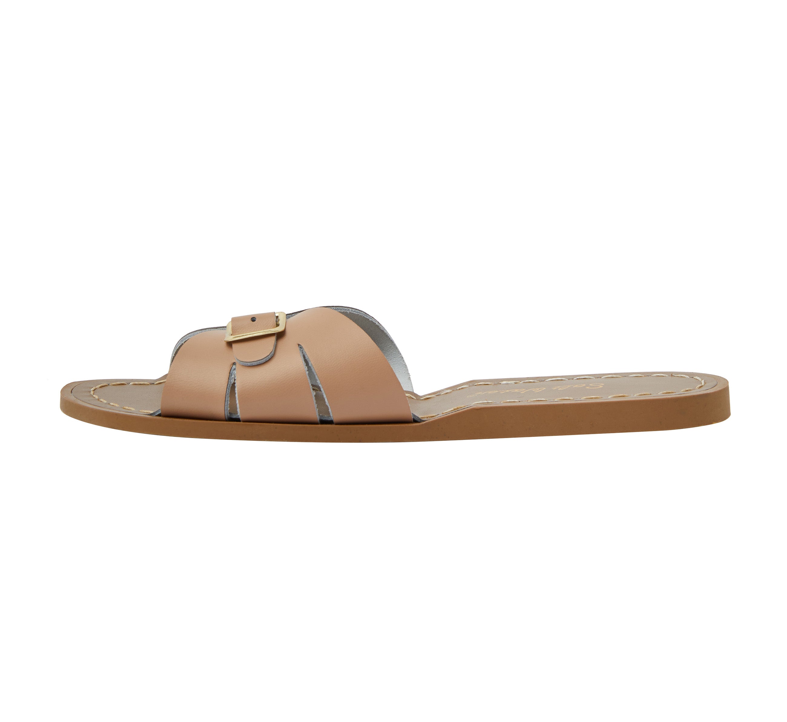 Salt-Water Classic Slide Latte sandali in cuoio con fibbia