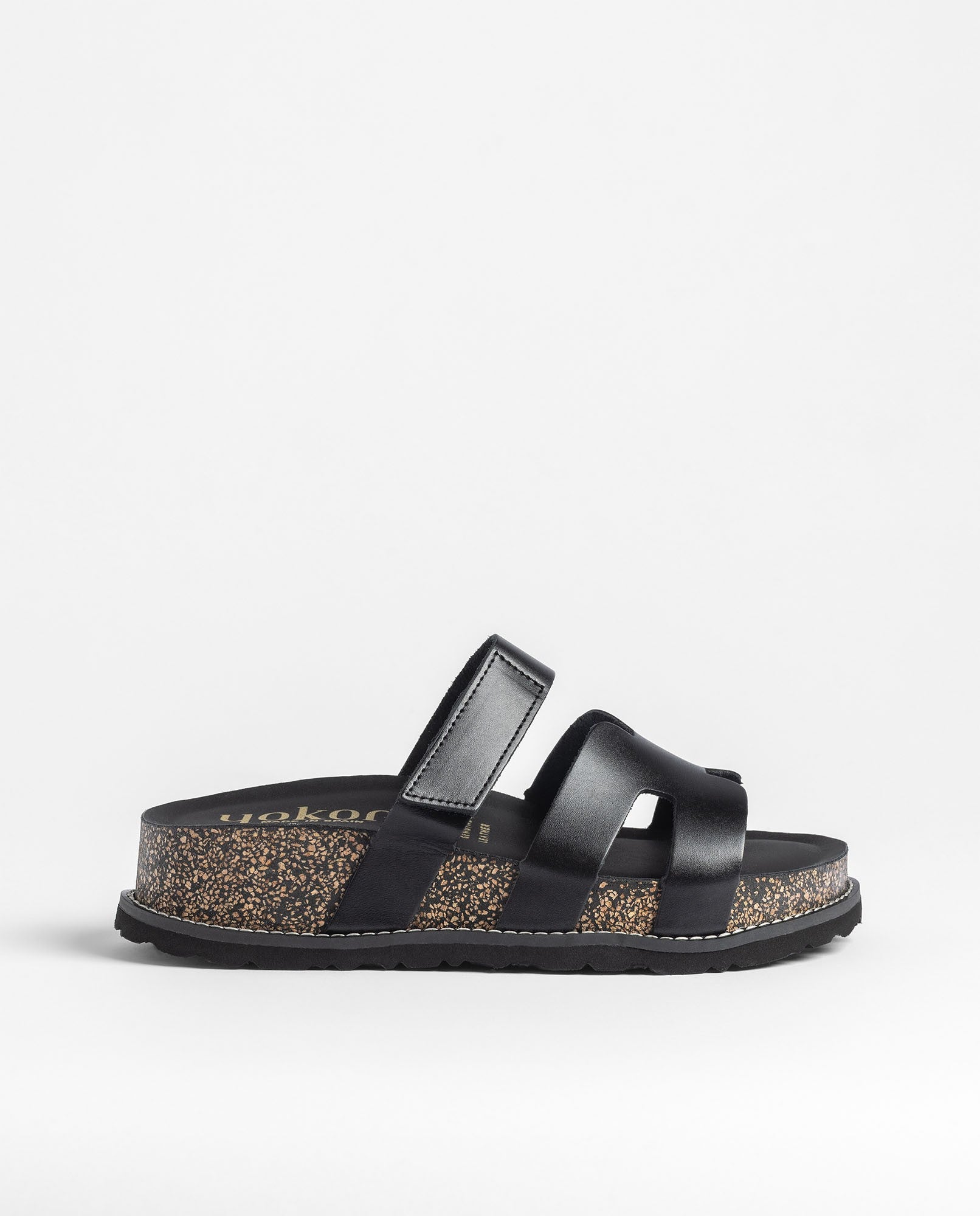 Yokono Oca-125 sandali con plateau neri in pelle
