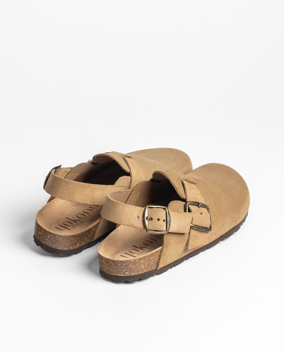 Yokono 600 clog donna beige con fibbia