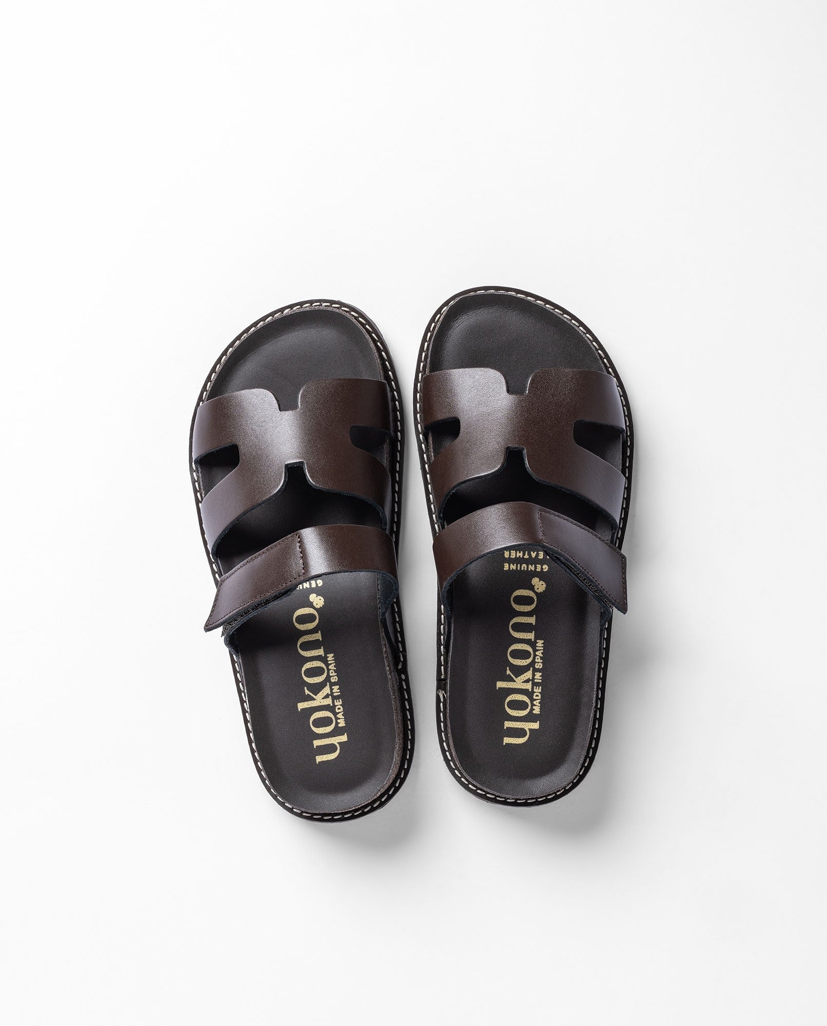Yokono OCA-125 sandali plateau marrone scuro in pelle