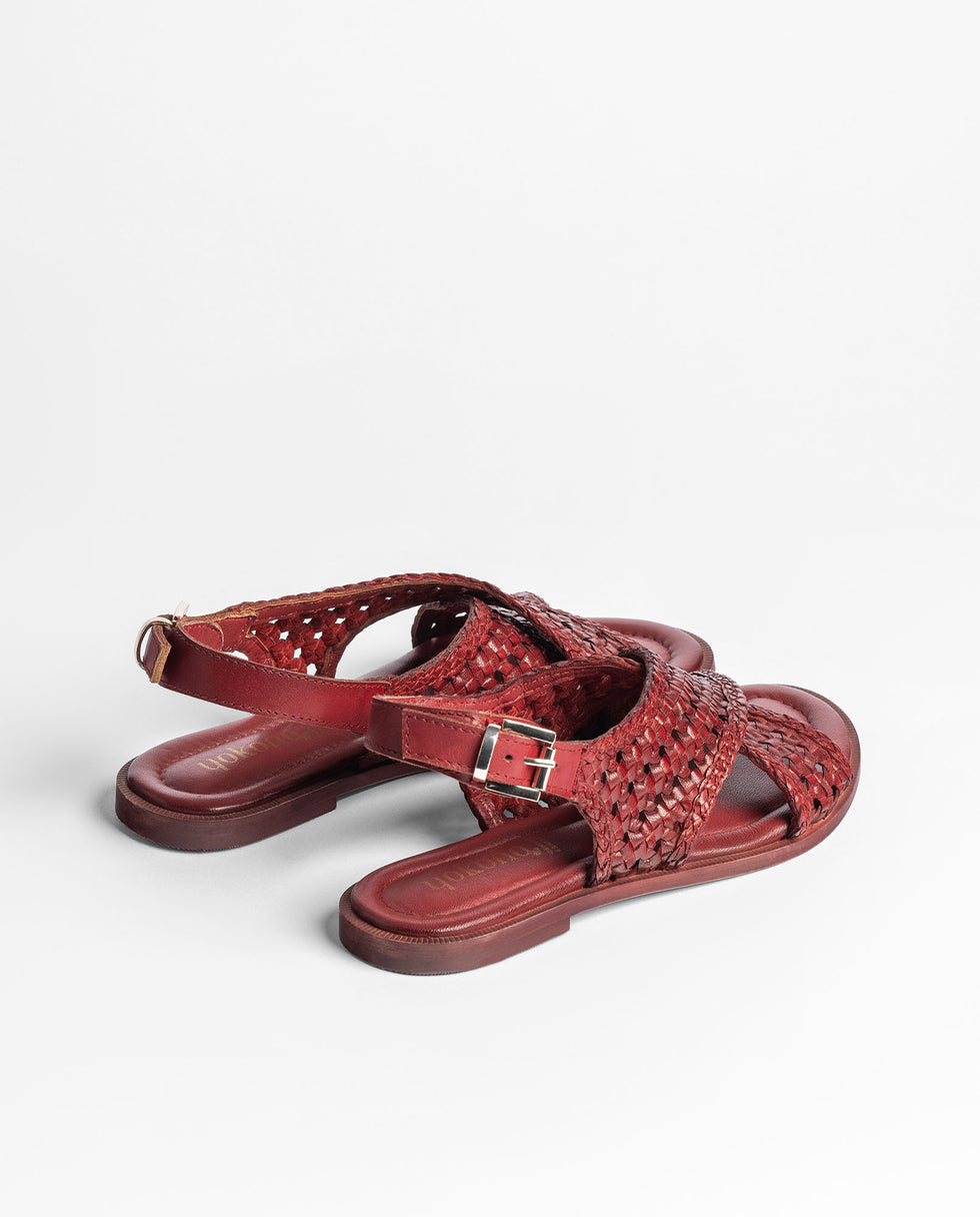 Yokono CRES-252 sandali bassi bordeaux in pelle