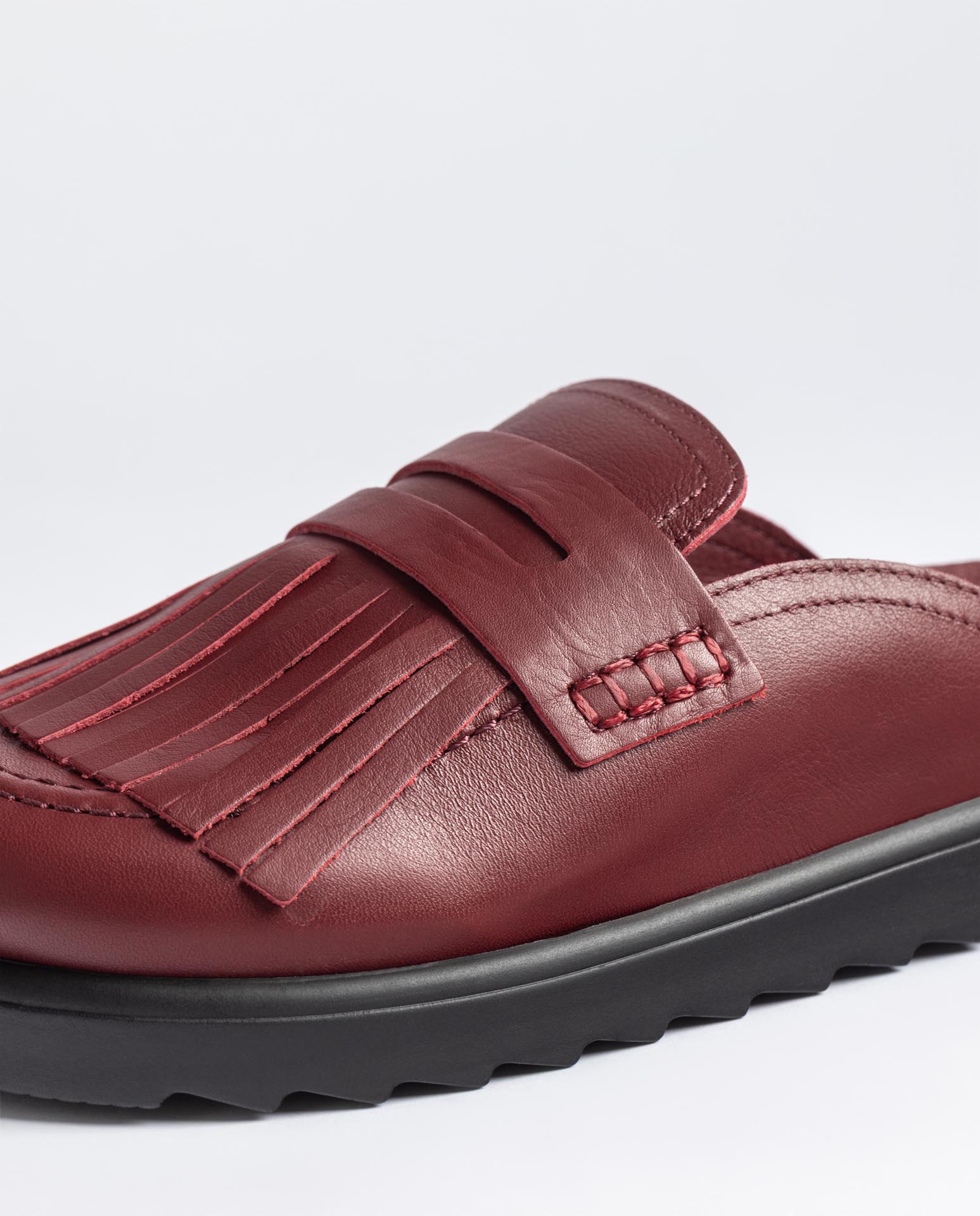 Yokono Tunez-656 zoccoli bordeaux in pelle mocassino