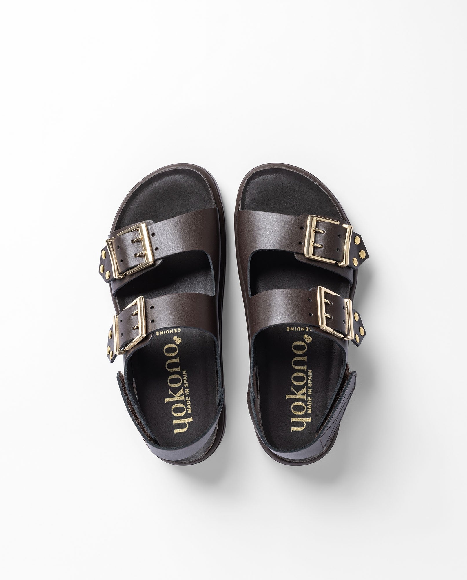 Yokono Tunez 261 sandali plateau marrone scuro pelle