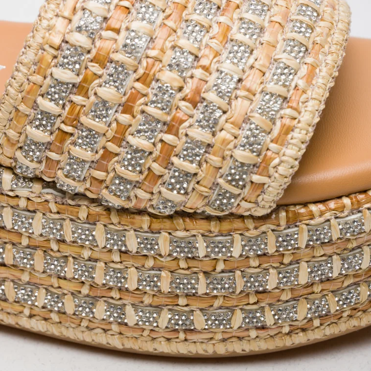 Pasquini Tina sabot beige zeppa 7 cm rafia