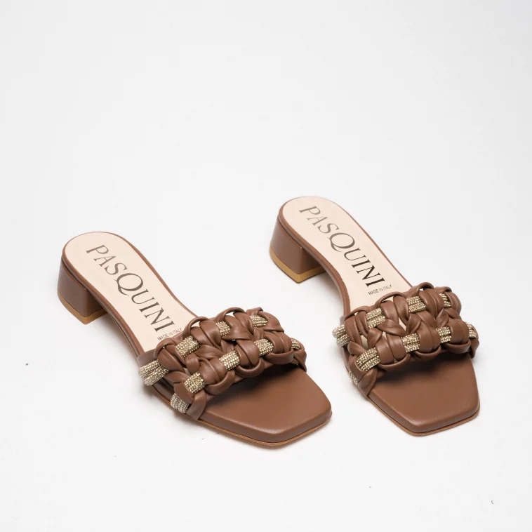 Pasquini Calzature Mia sabot marrone tacco 3,5 cm