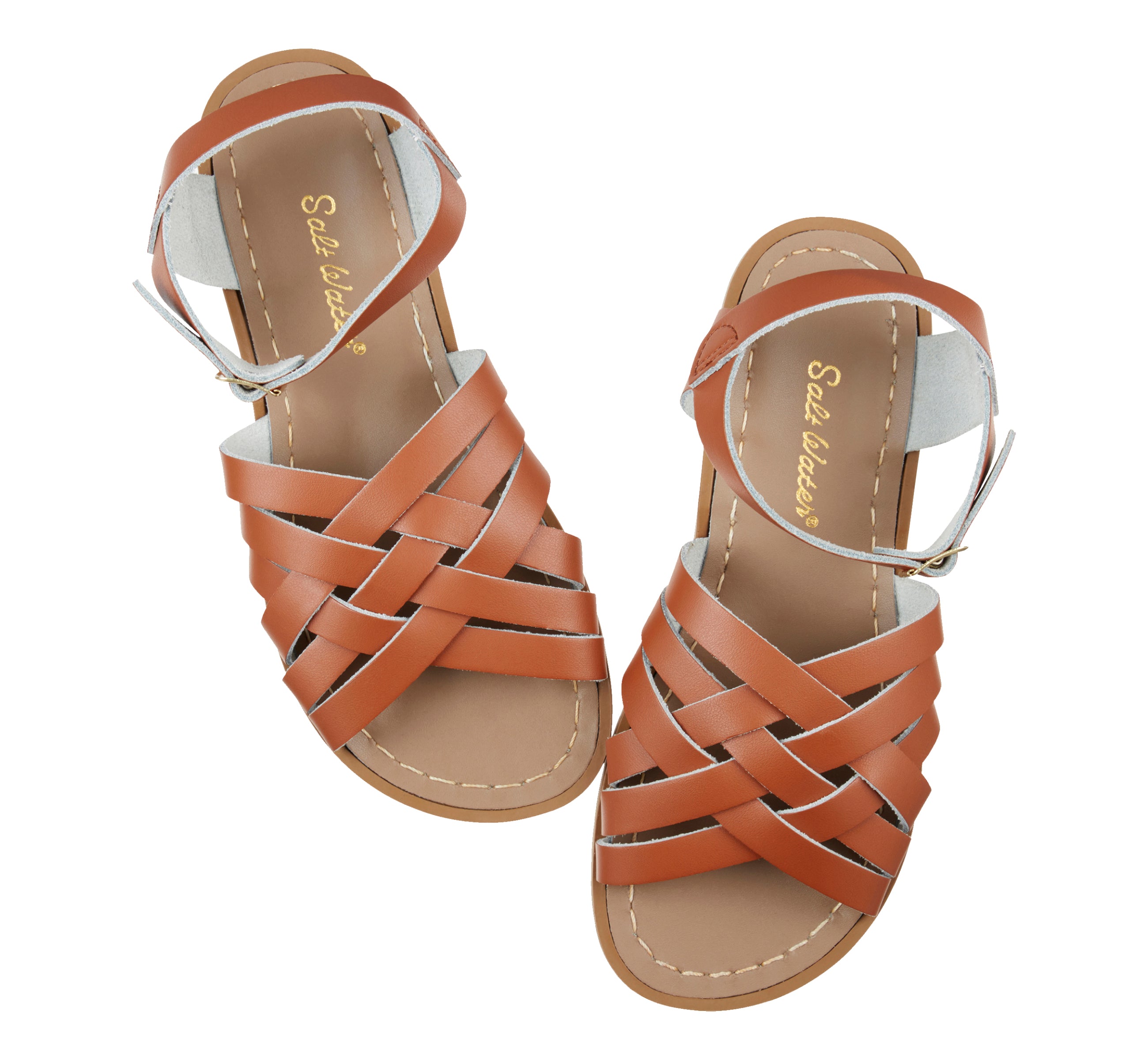 Salt-Water Retro sandali bambino tan in cuoio