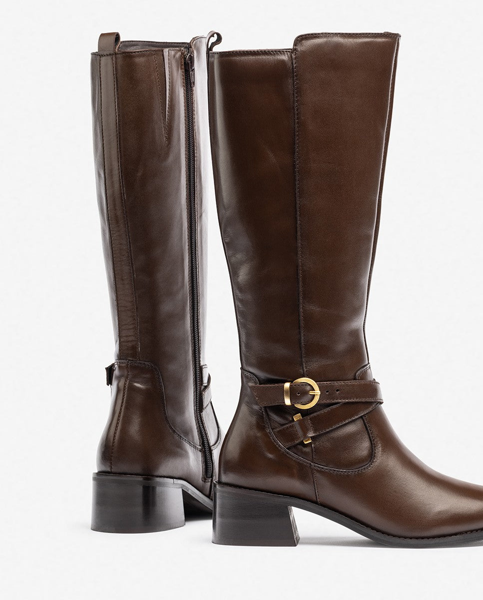 Yokono LOP-406 stivali donna marrone tacco 4 cm