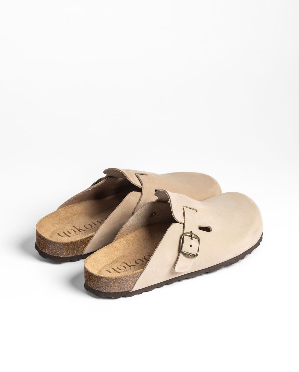Yokono 599 zoccolo donna beige in pelle