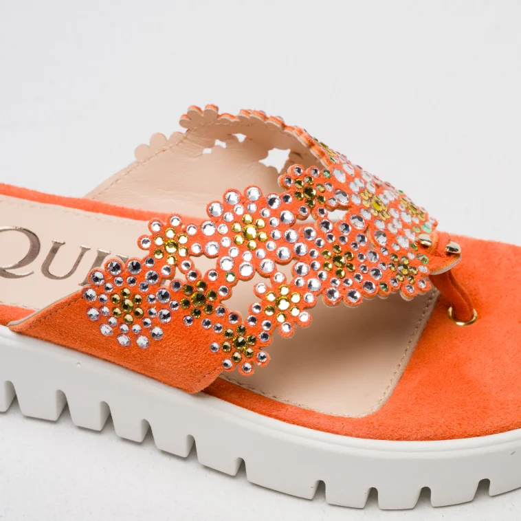 Pasquini Lido infradito arancio con strass