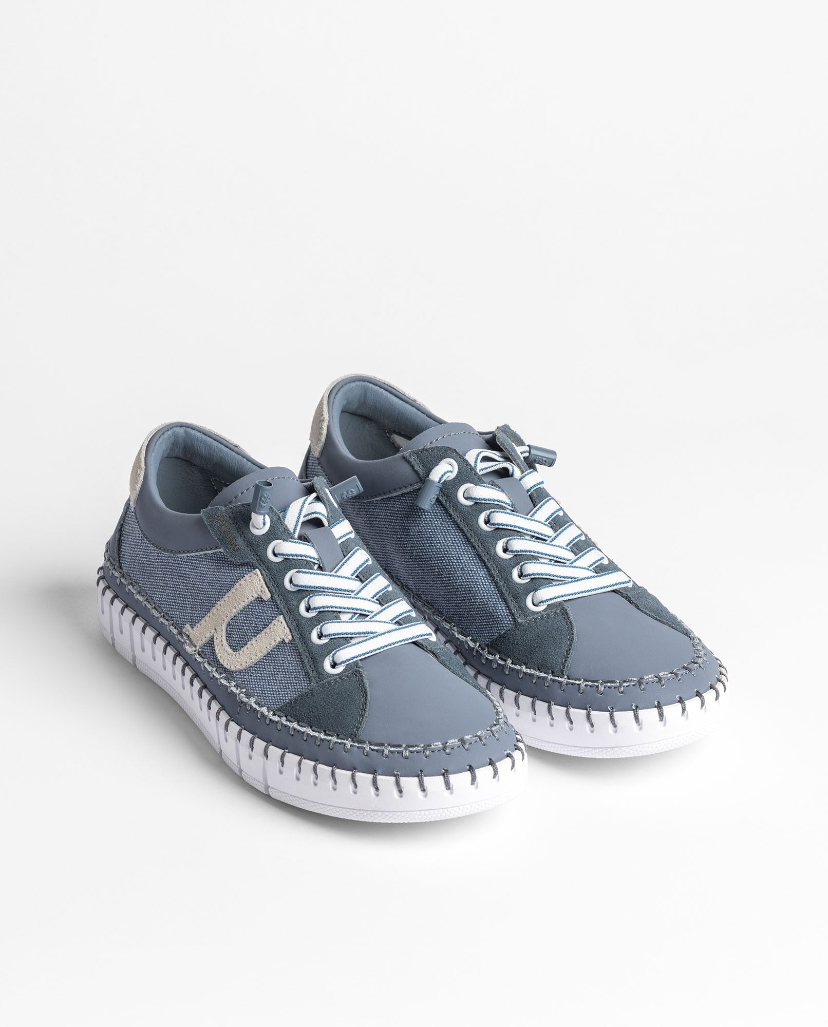 Yokono Flow 101 sneakers blu pelle tessuto traspirante