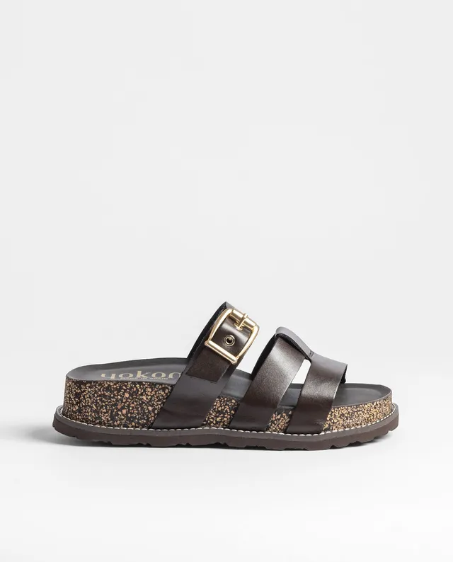 Yokono Oca 260 sandalo plateau marrone in pelle