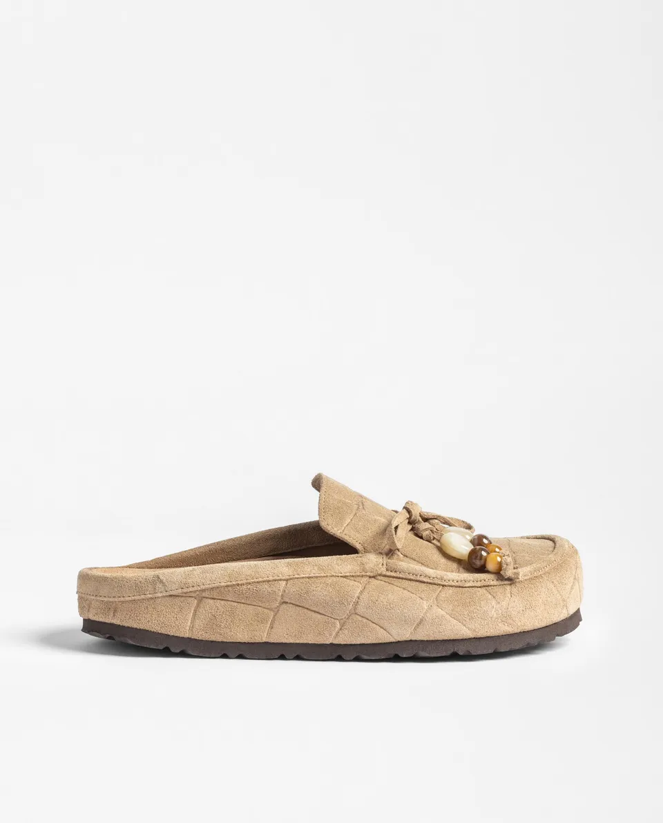 Yokono Teide-005 zoccoli donna beige in pelle