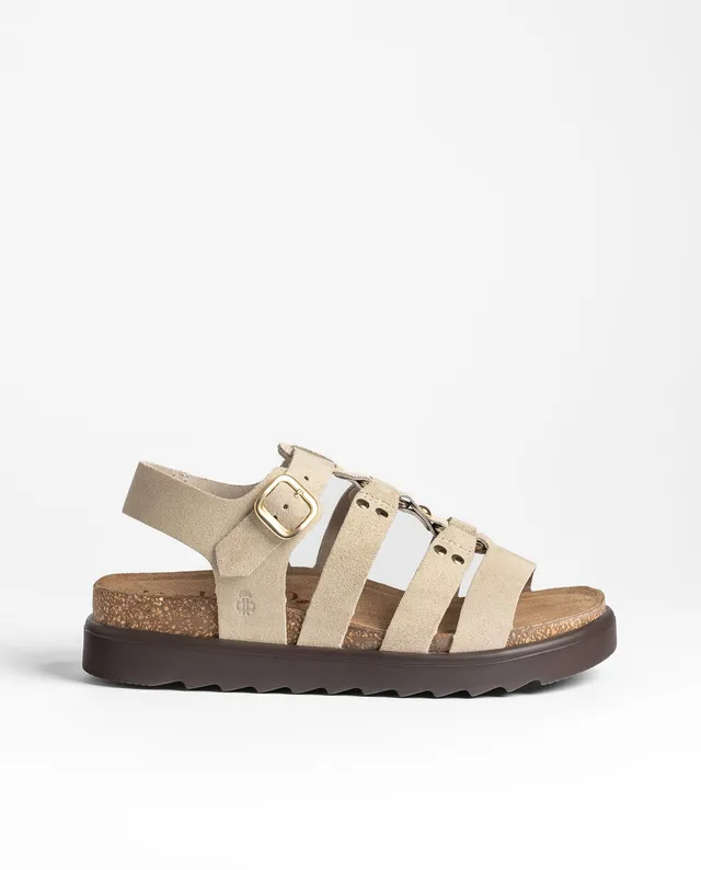 Yokono Tunez 255 sandali piattaforma donna beige in pelle