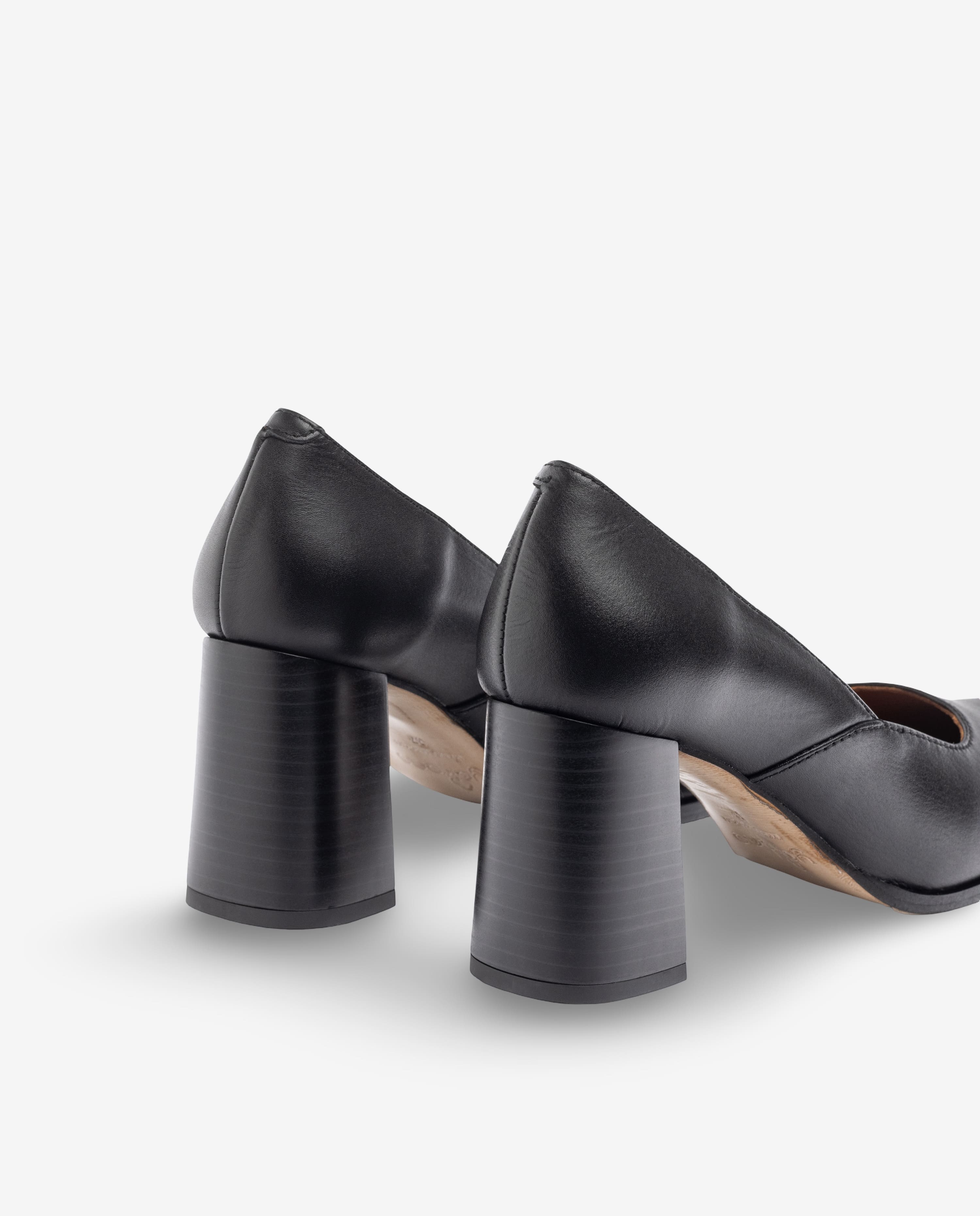 Yokono Loir-001 décolleté nero tacco 6 cm cuoio