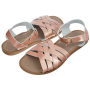 Salt-Water Retro sandali bimbo rosa oro in cuoio