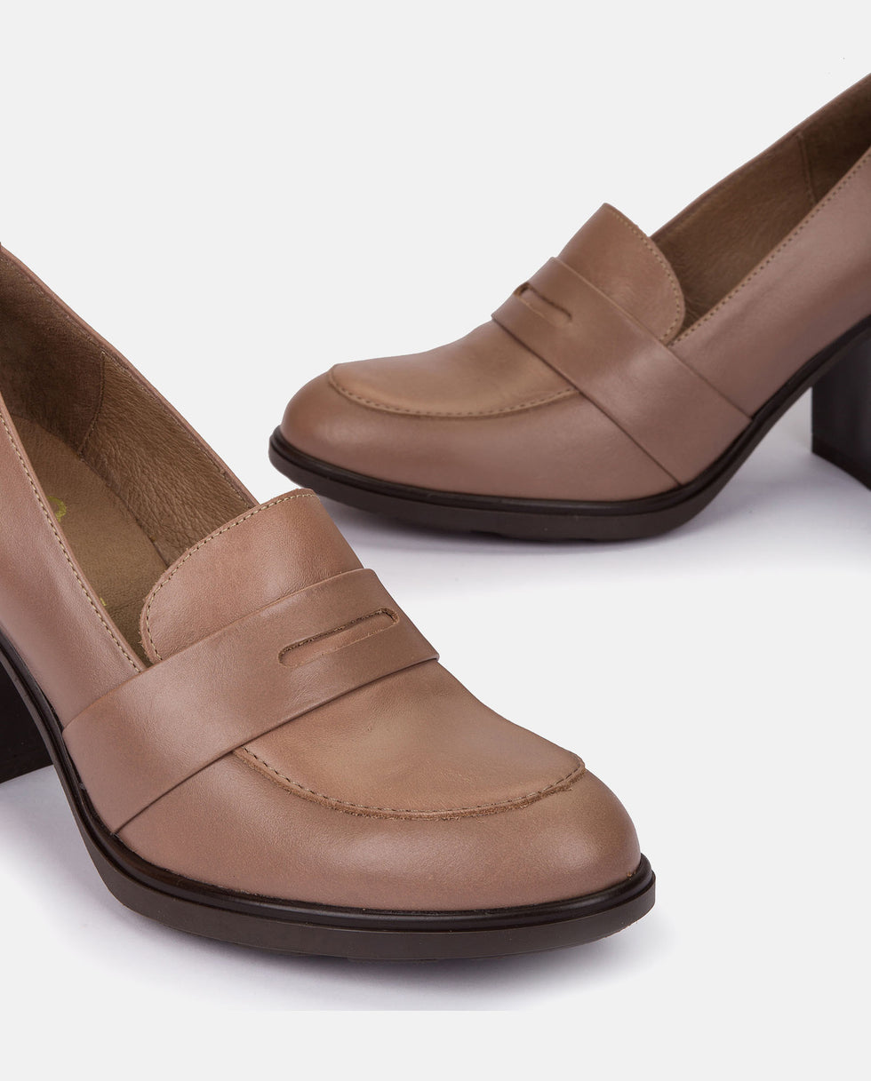 Yokono Kiel-001 décolleté mocassino rosa tacco 9 cm