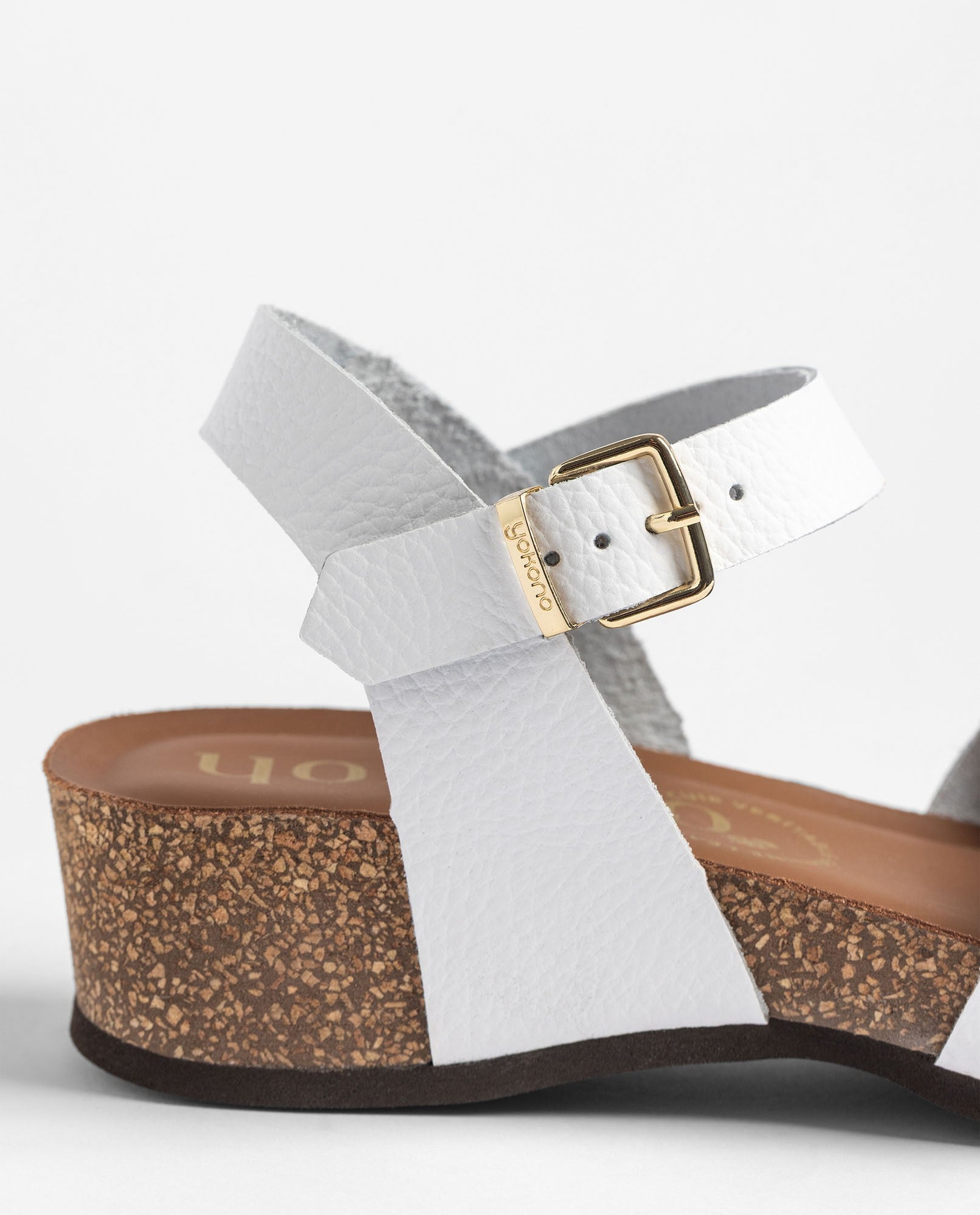 Yokono Bogo 263 sandali zeppa donna bianchi in pelle