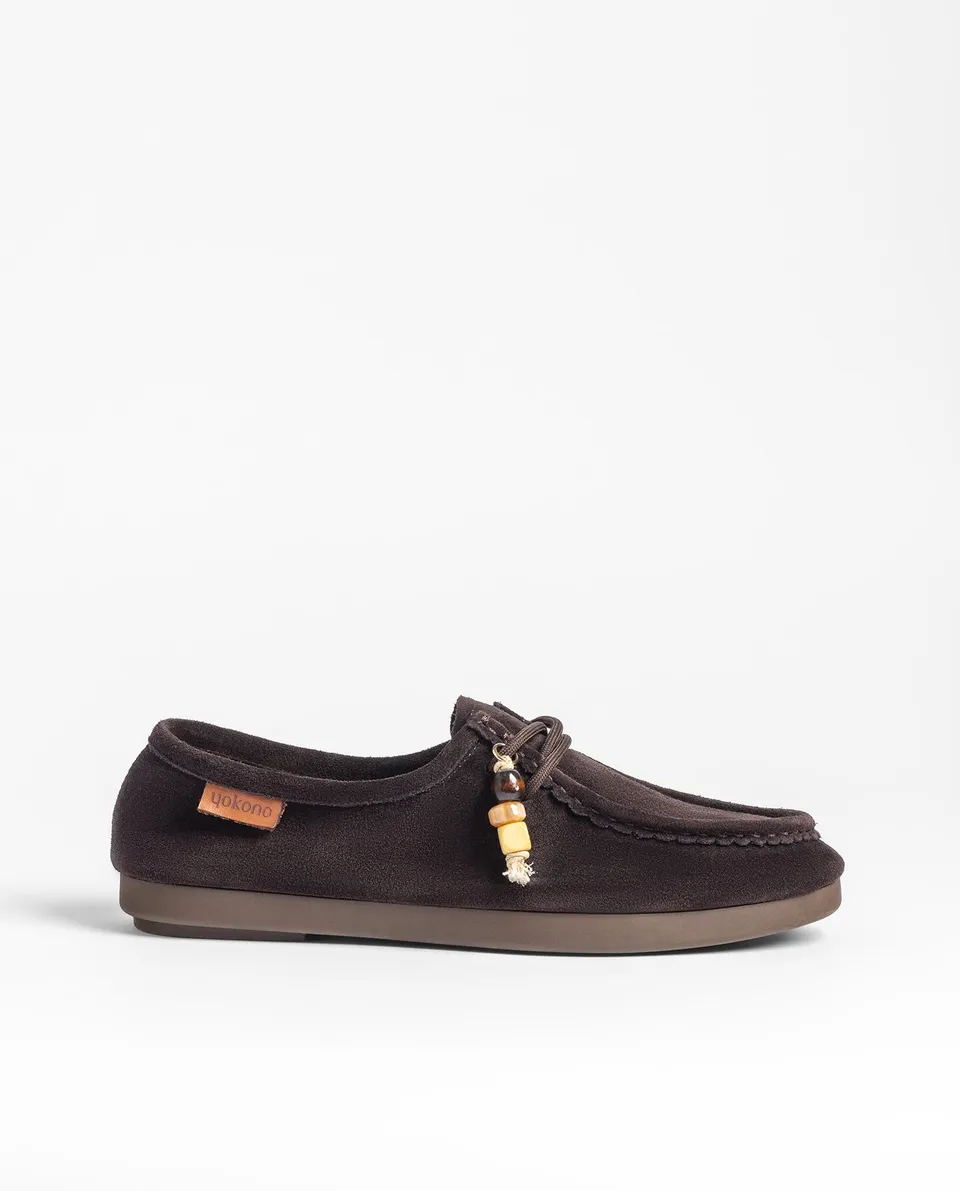 Yokono Arispe-260 scarpe basse marrone scuro camoscio