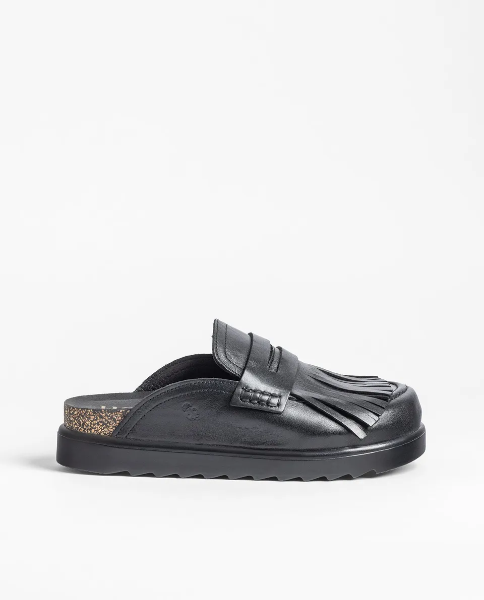 Yokono Tunez-656 zoccoli donna neri in pelle