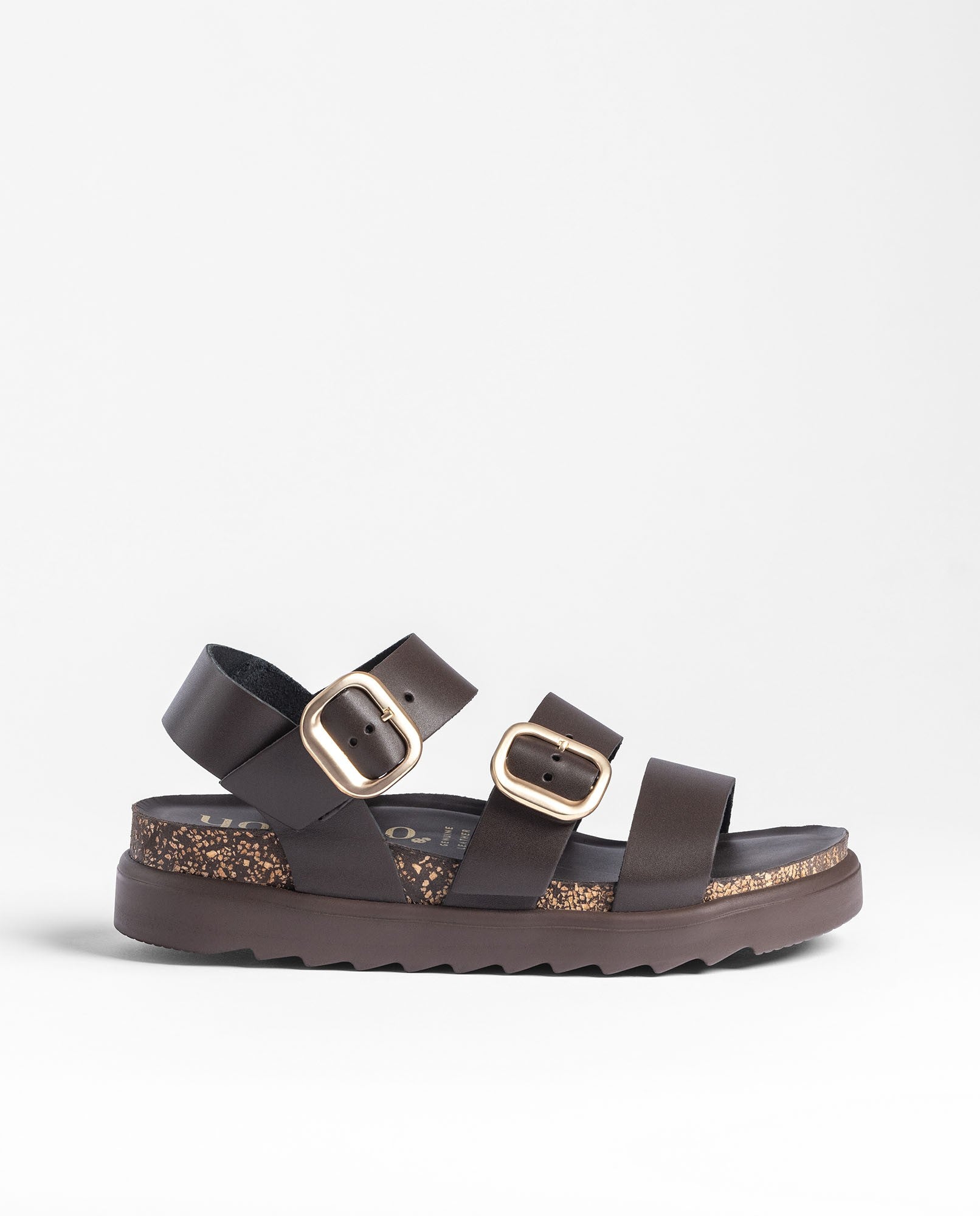 Yokono Tunez-127 sandali plateau marrone con fibbia