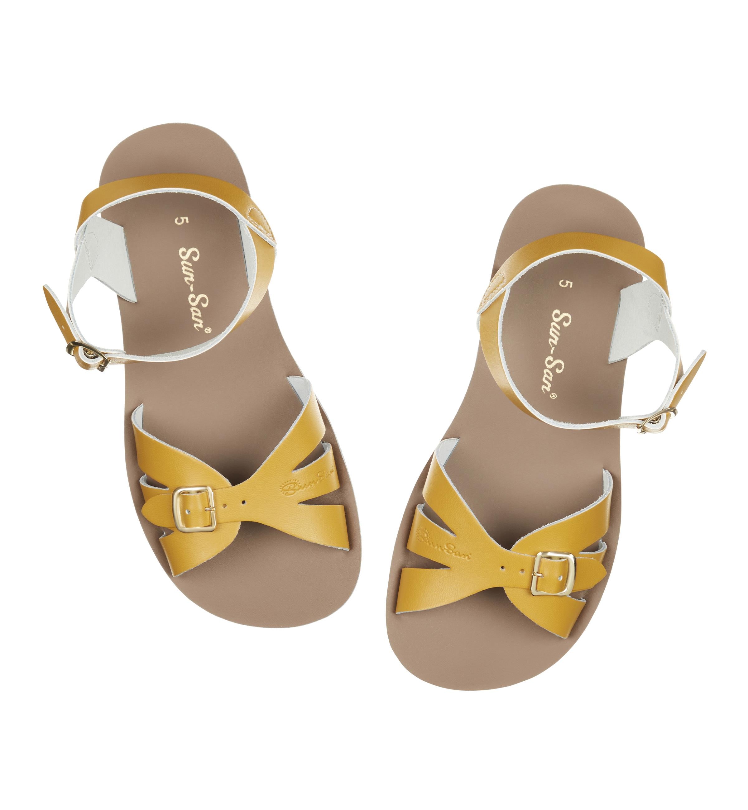 Salt-Water Boardwalk Mustard sandali donna in cuoio senape