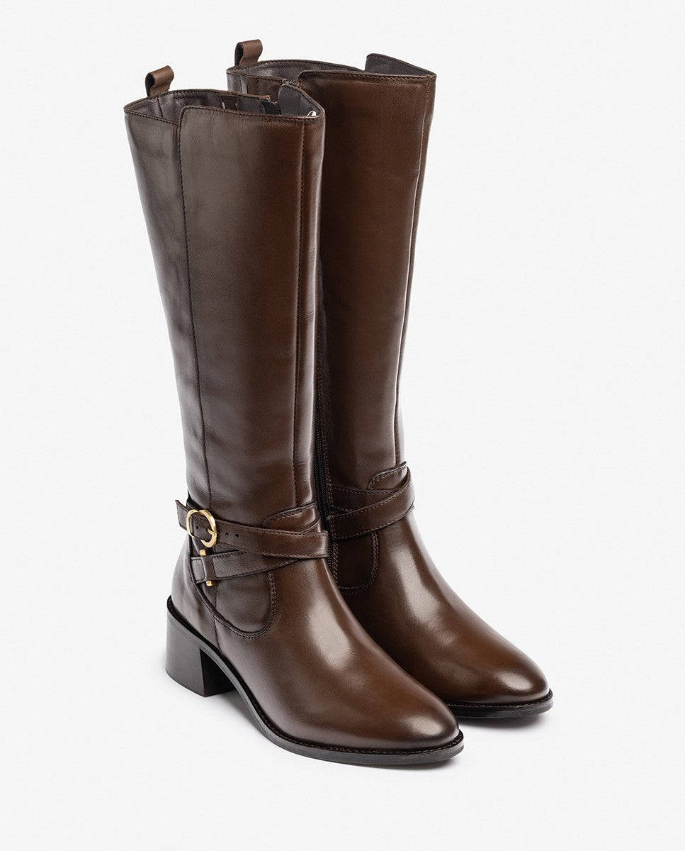 Yokono LOP-406 stivali donna marrone tacco 4 cm