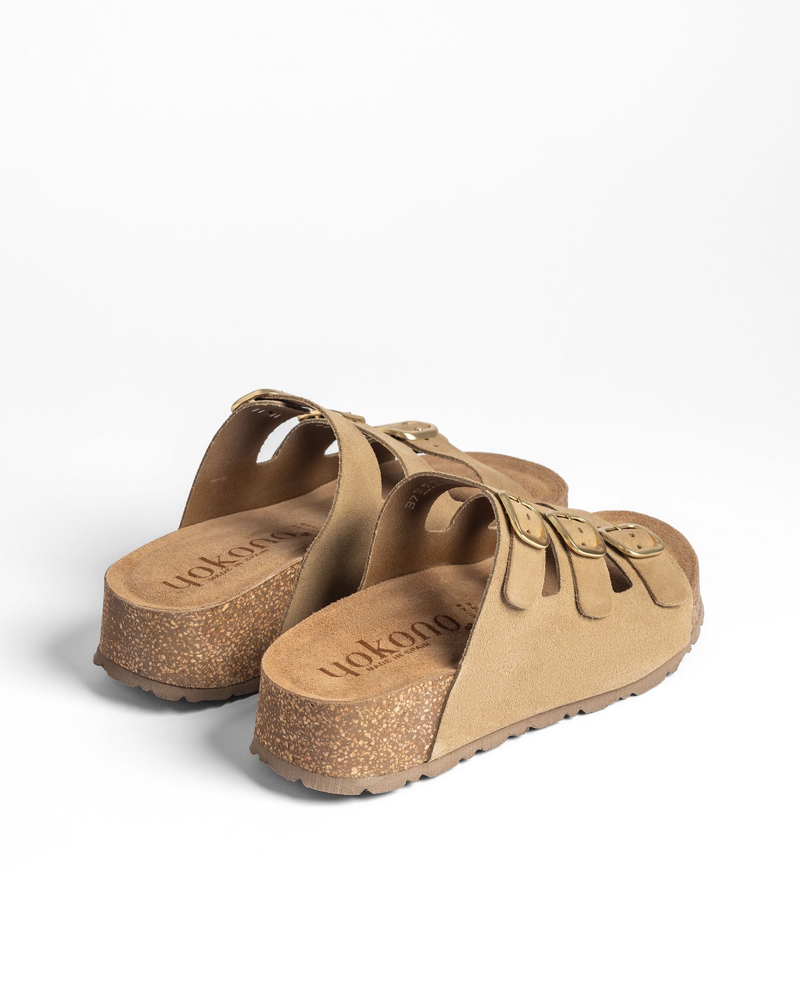Yokono Wiwi 263 sandali plateau marrone chiaro pelle