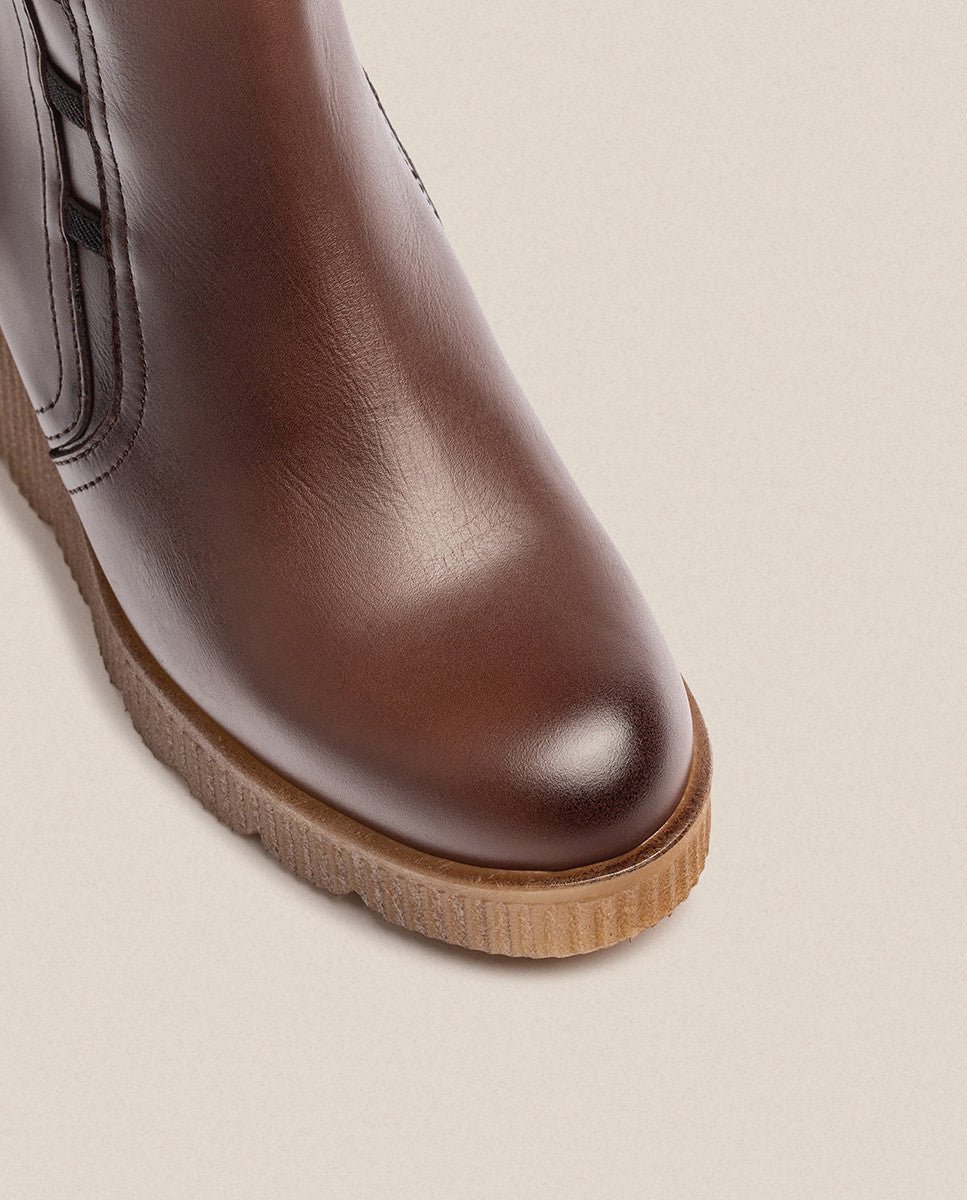 Yokono Madona 006 tronchetti donna marrone zeppa 6 cm