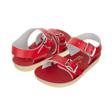 Salt-Water Seawee sandali bambini rossi in cuoio impermeabile
