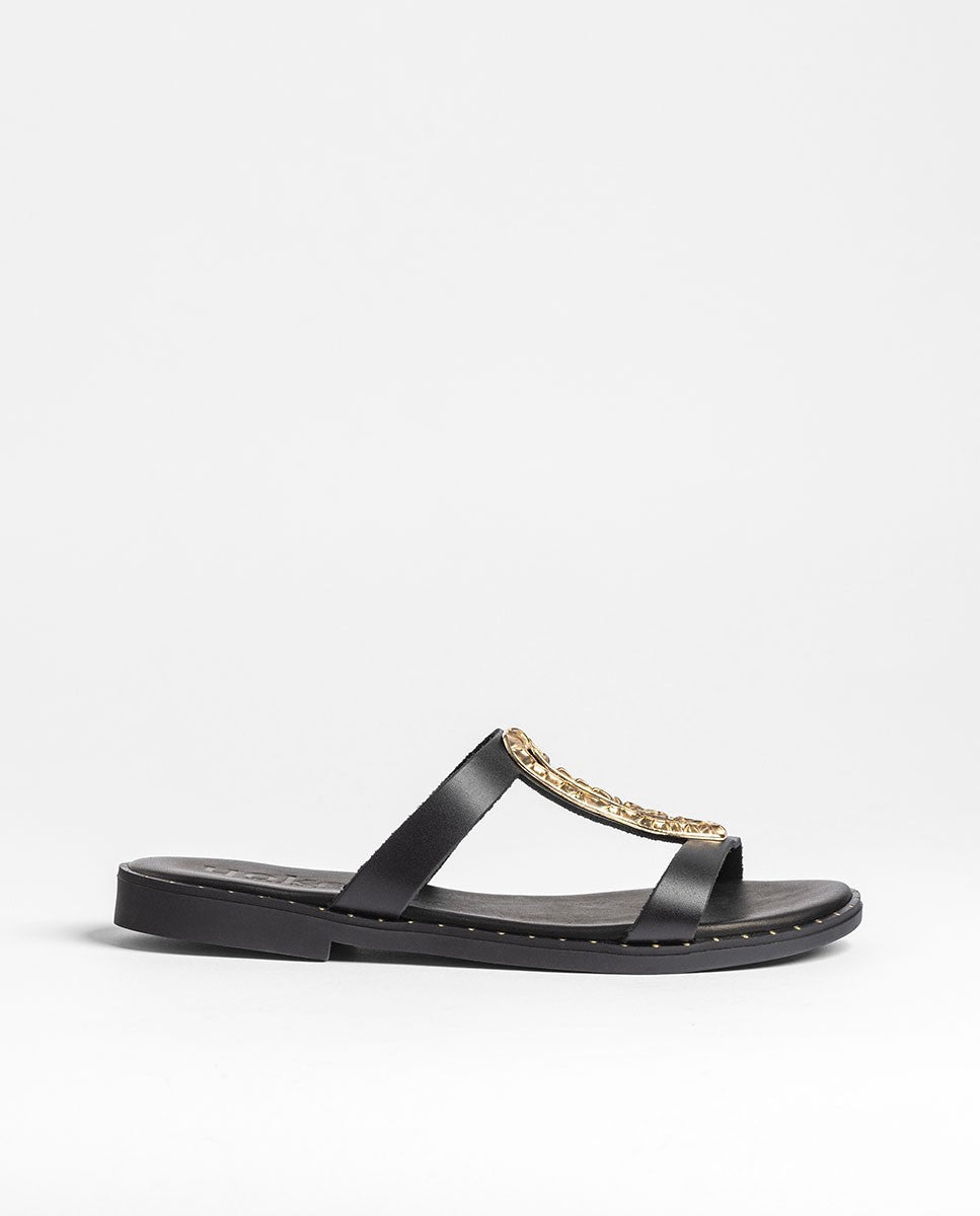 Yokono Lara 270 sandalo basso nero in pelle