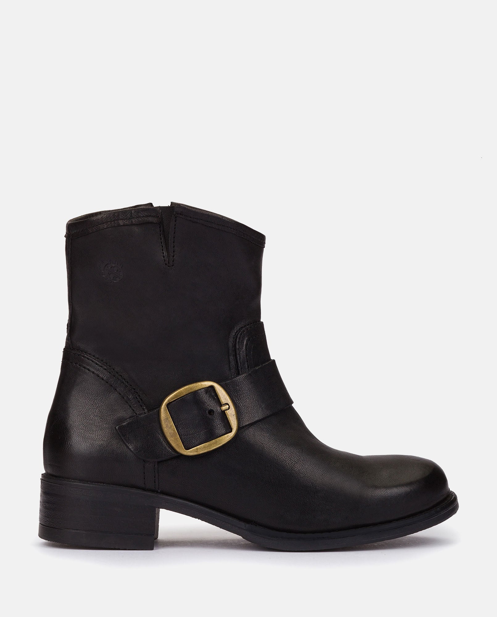 Yokono Mons 001 stivaletti donna nero fibbia dorata