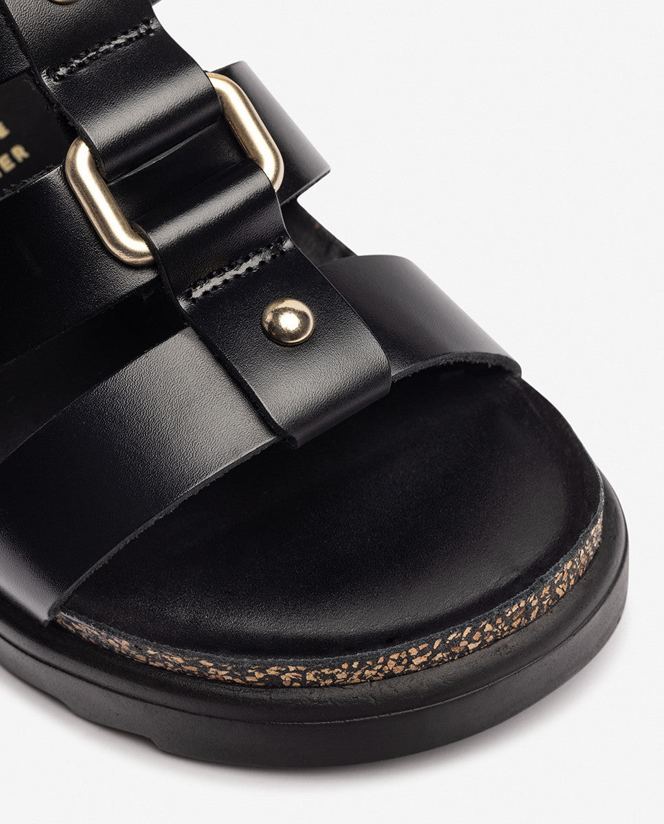Yokono Tunez 256 sandali con plateau neri scamosciati