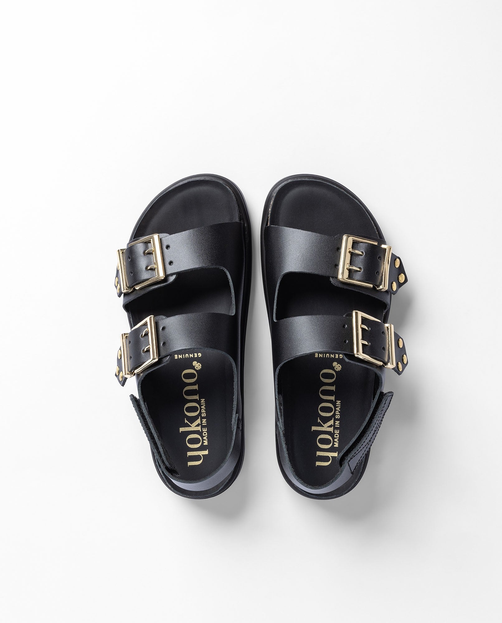 Yokono Tunez 261 Sandali Plateau Nero EU 35-42 in Pelle