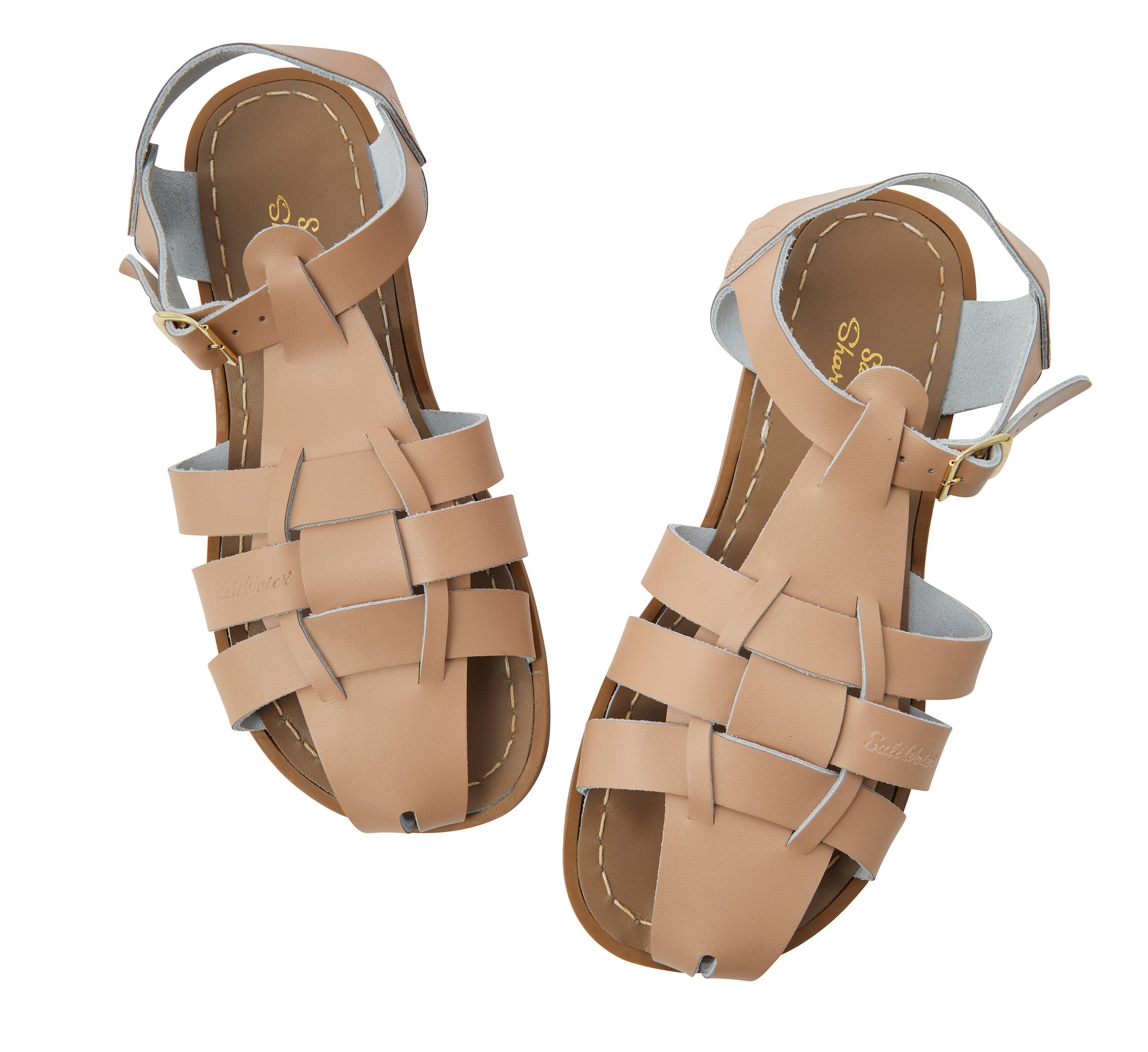 Salt-Water Sandals Shark Original sandali donna latte in cuoio