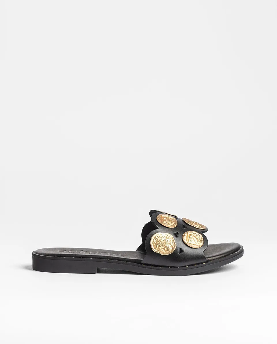 Yokono Lara 273 sandali bassi donna nero pelle