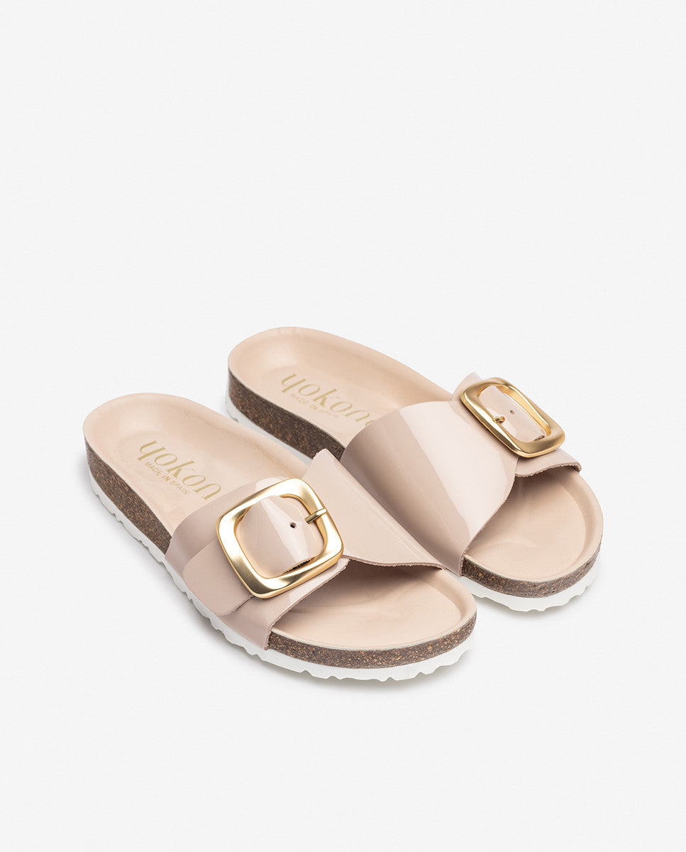 Yokono Granada-114 sandali bassi beige con fibbia